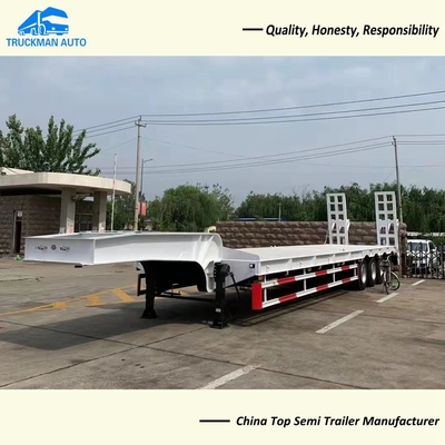 4 Axle 80 Tons Low Flatbed Semi Trailer With 12.00R20 Tire