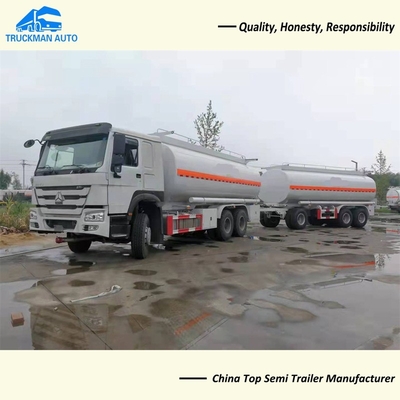 25000 Liter Draw Bar Fuel Oil Tank Trailer For Chemical Liquid Transport