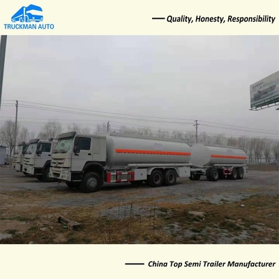 25000 Liter Draw Bar Fuel Oil Tank Trailer For Chemical Liquid Transport