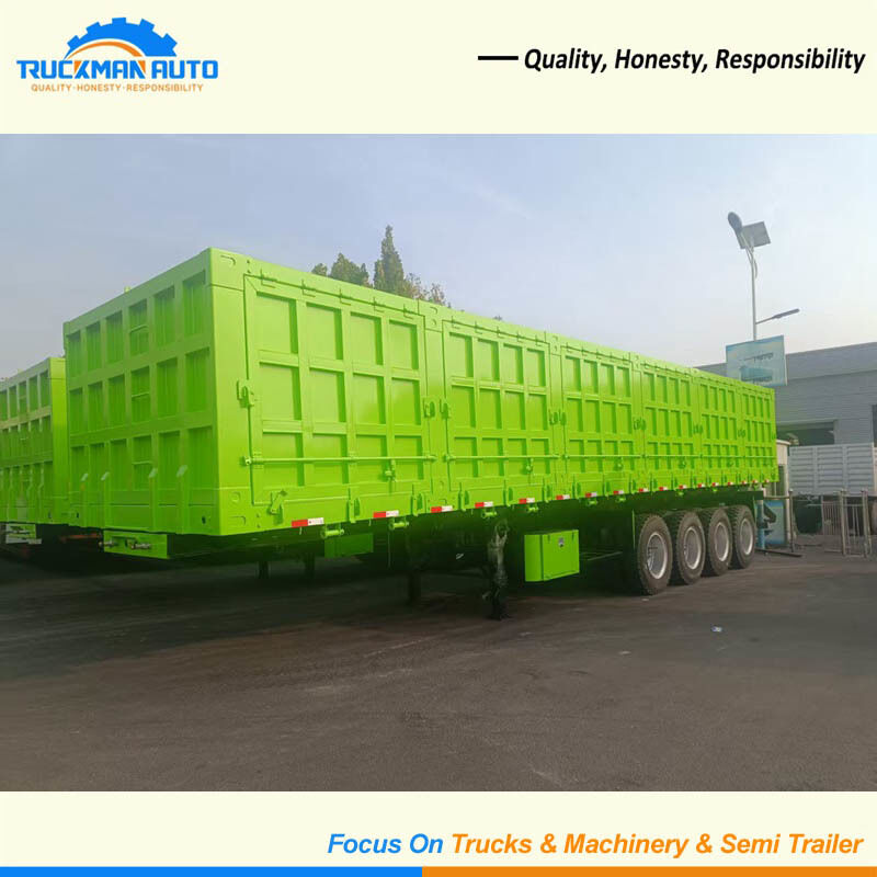 Factory Price 4 Axle 100 Tons Side Dump Trailer For Cargo Transportation