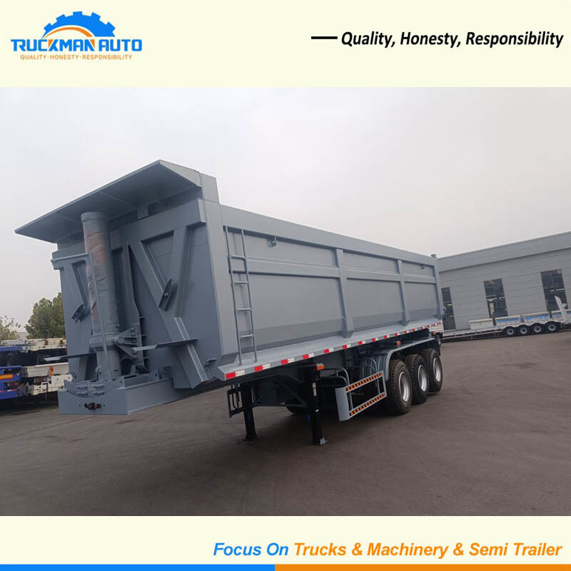 Durable 3 Axle 50 Tons U Shaped Cargo Body Dump Semi Trailer For Guyana