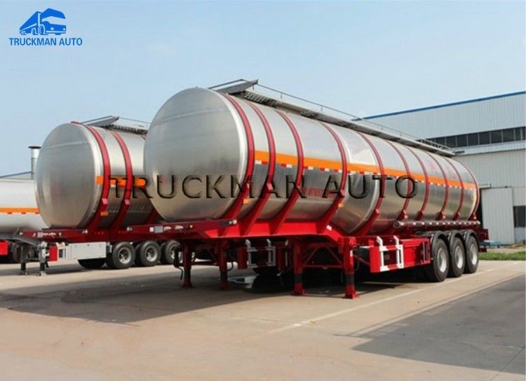 Truckman Aluminum Tank Semi Trailer , Oil Truck Tanker Three Axles  40 Cbm