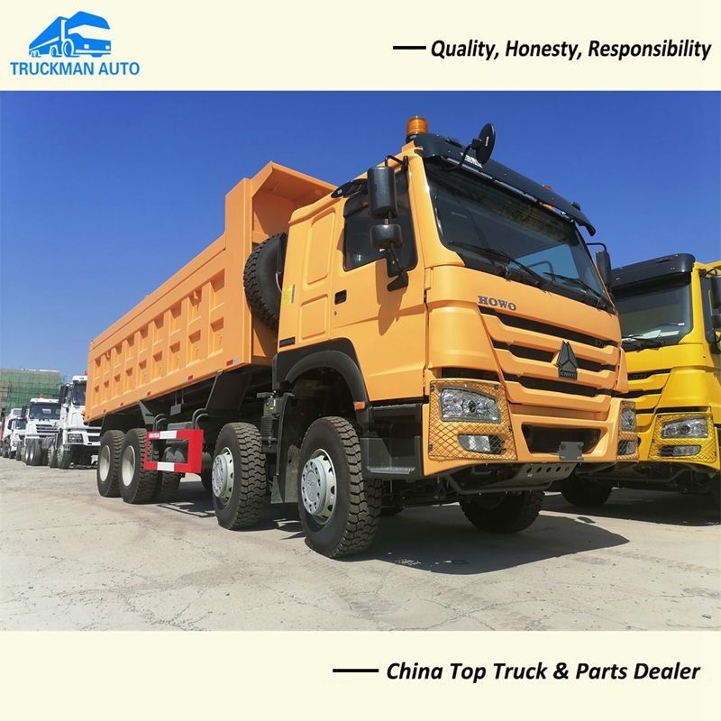 371HP 12 Wheeler SINOTRUK HOWO 50 Tons Tipper Trucks For Ghana