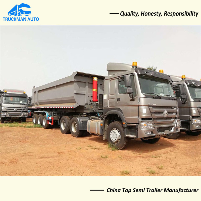 60 Tons 3 Axle Tipper Trailer For Sand Gravel Haulage
